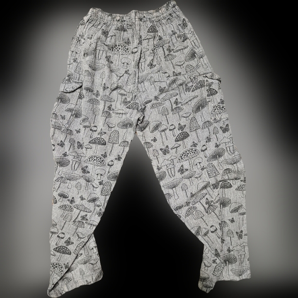 Mushroom print festival pants, size M - Picture 2 of 3